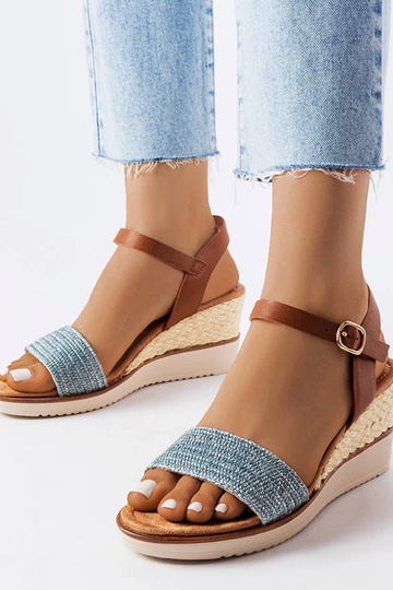 Mėlyni Miami Wedge sandalai 2