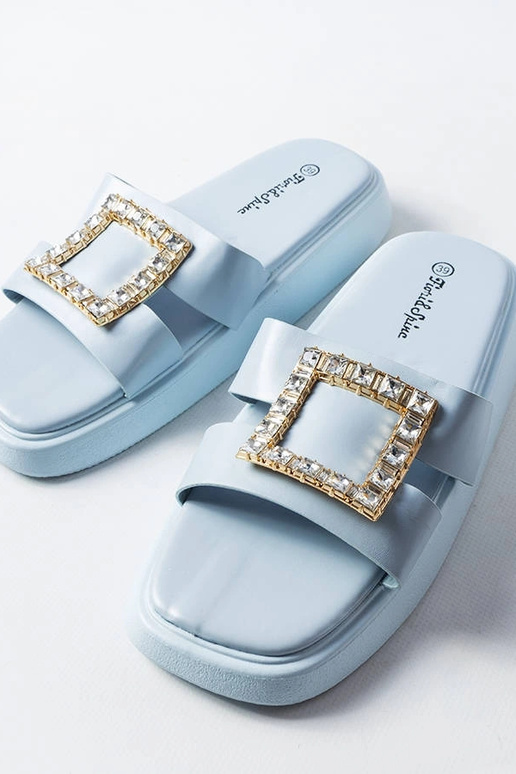 Mėlynos Fusberta cirkonio šlepetės Mėlynos Fusberta cirkonio šlepetės