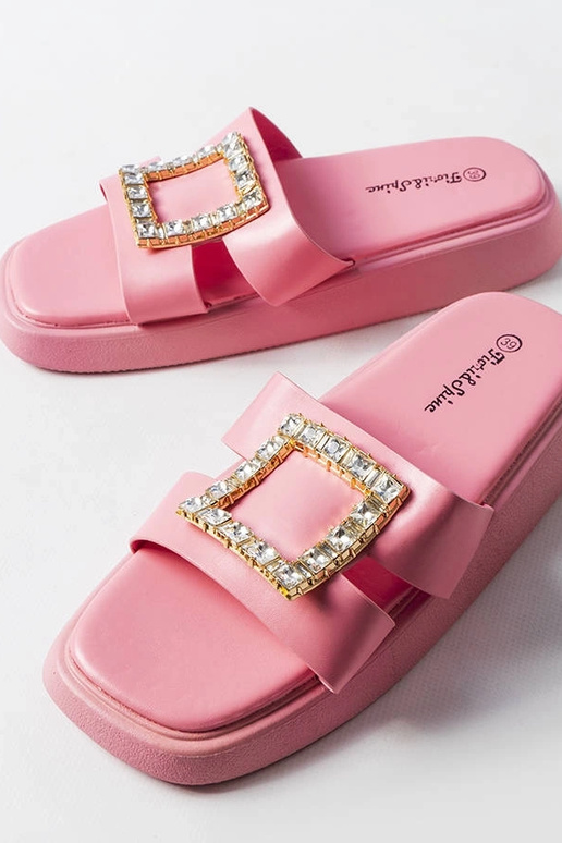 Rožinės Fusberta cirkonio šlepetės Rožinės Fusberta cirkonio šlepetės