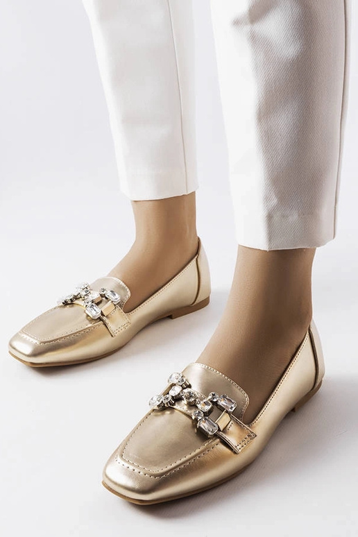 Auksiniai mokasinai su cirkoniais...