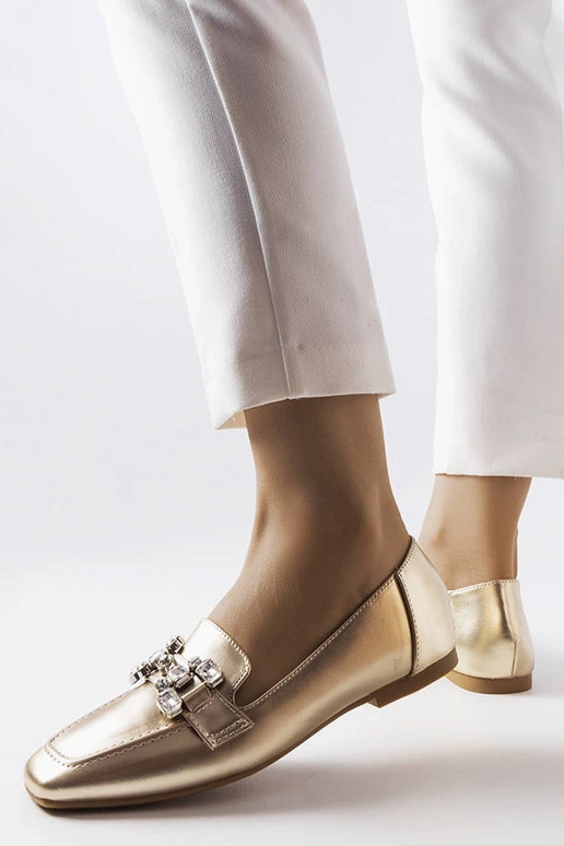 Auksiniai mokasinai su cirkoniais...