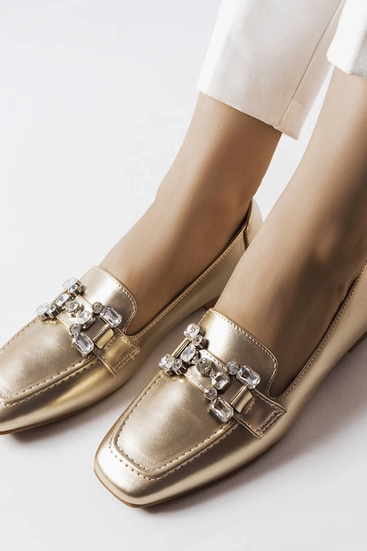 Auksiniai mokasinai su cirkoniais...