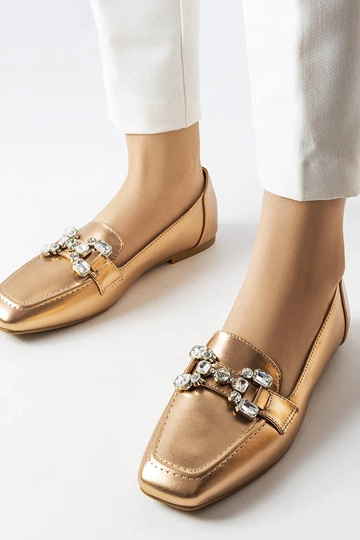 Rožinio aukso mokasinai su...