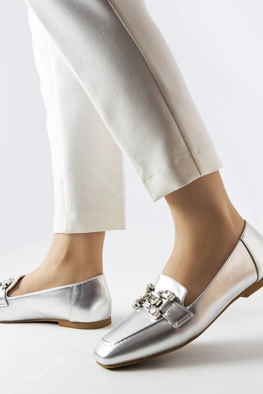 Sidabriniai mokasinai su cirkoniais...