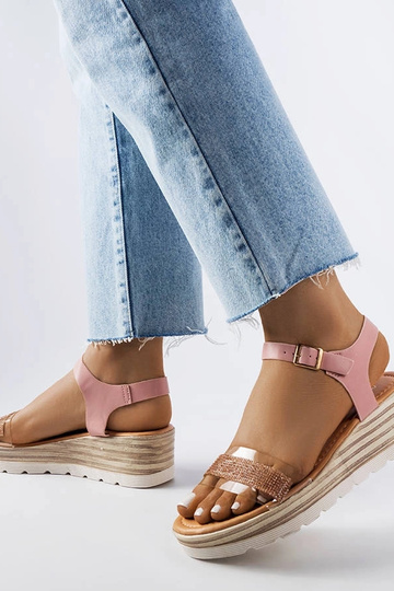 Bussière Pink Wedge sandalai