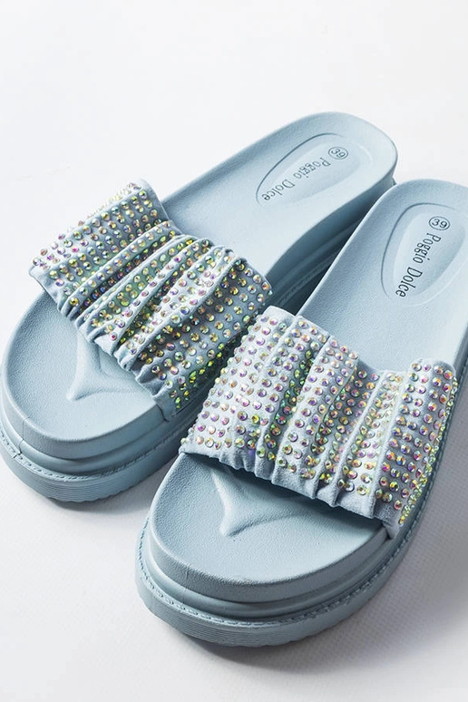 Mėlyni moteriški mulai su cirkoniais... Mėlyni moteriški mulai su cirkoniais...