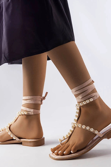 Smėlio spalvos basutės su... 2