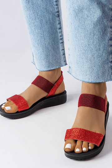 Amathousa Red Glitter sandalai 2