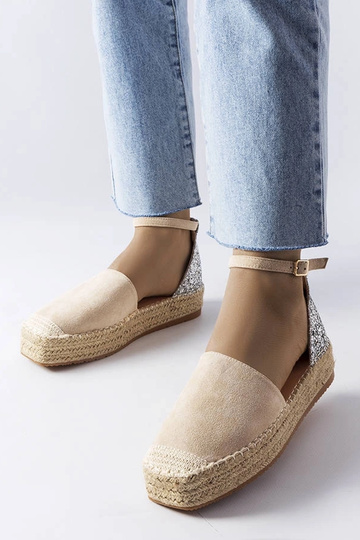 Smėlio spalvos espadrilės su blizgučiais Myasia