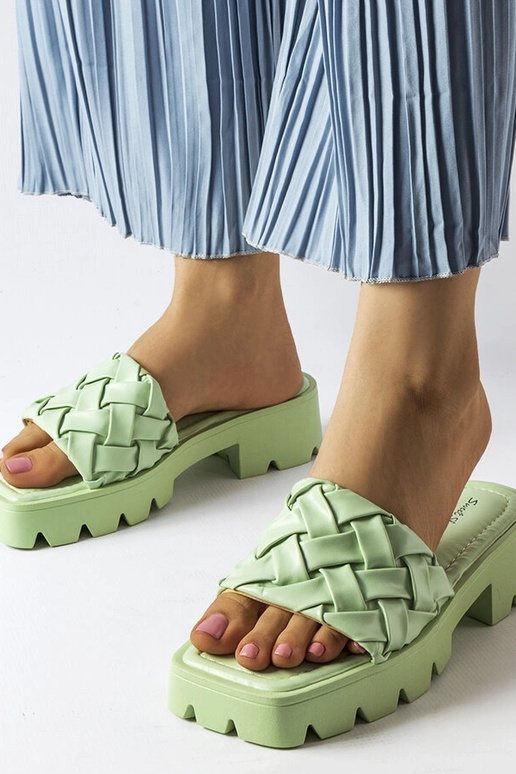 Lora žalios spalvos šlepetės su...