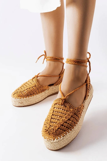 Camel Lace-Up Espadrilles Partenia 2