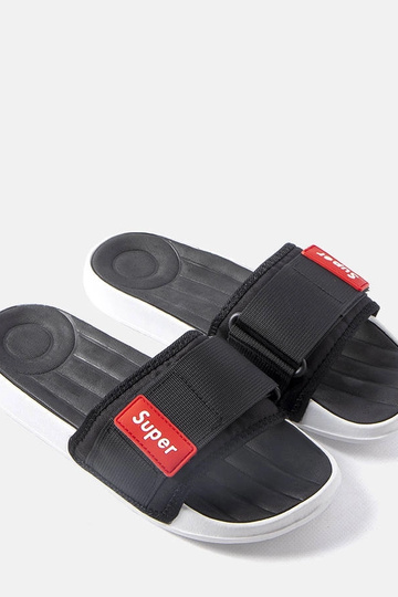 Alley Juodos Velcro reguliuojamos vyriškos šlepetės