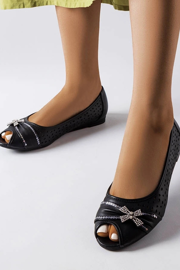 Ažūriniai juodi baleto buteliai su Simpsville lanku 2