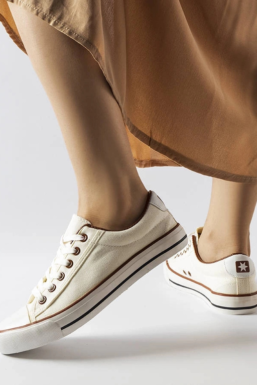 Balto audinio Mascherone sportbačiai Balto audinio Mascherone sportbačiai