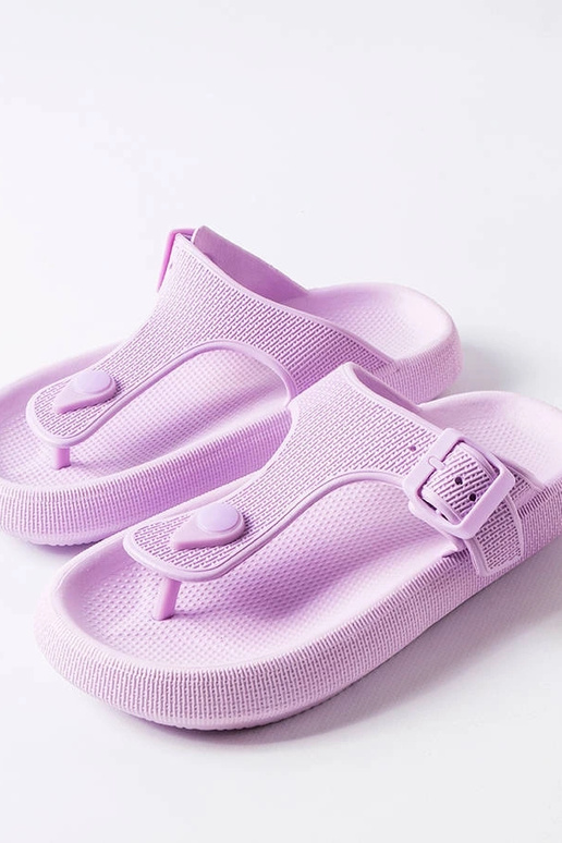 Violetinės Moretti platforminės šlepetės