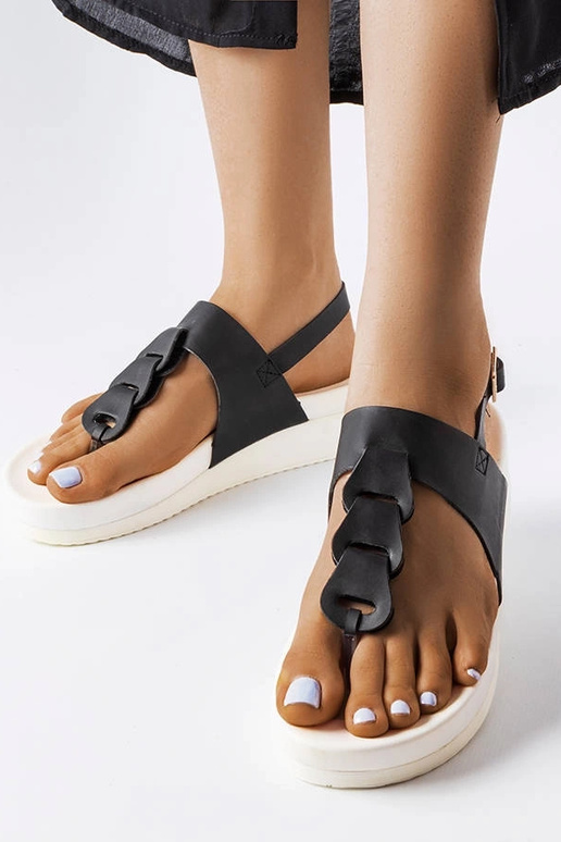 Juodi Castelletto Wedge sandalai Juodi Castelletto Wedge sandalai