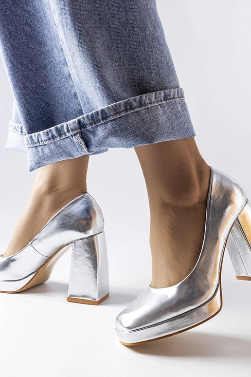 Sidabrinės Mailly aukštakulnės pompos