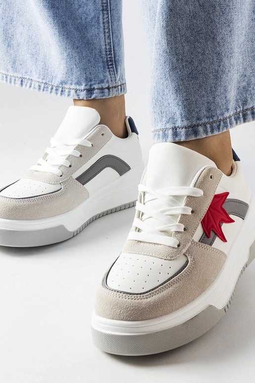 Balti sportbačiai su dirbtinio zomšo...