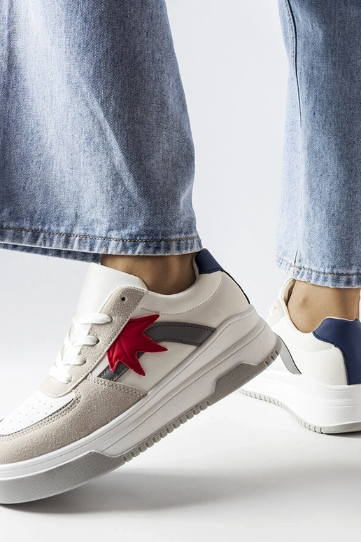 Balti sportbačiai su dirbtinio zomšo...