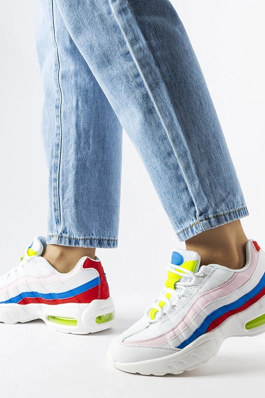 Balti sportbačiai su spalvingais...