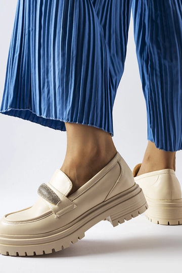 Smėlio spalvos loafers su cirkoniais Hartford