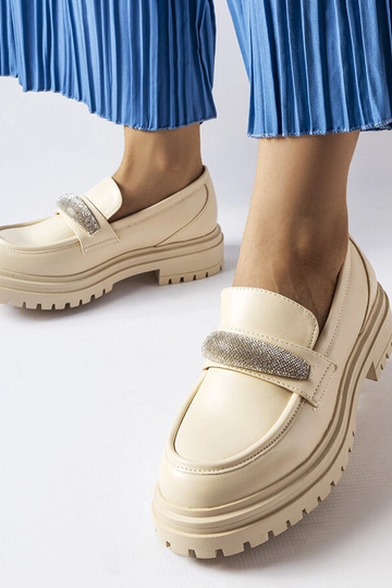Smėlio spalvos loafers su cirkoniais Hartford 2