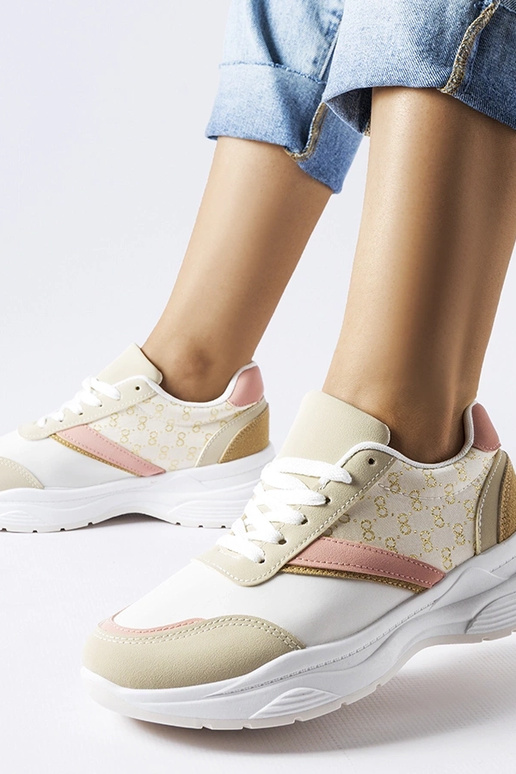 Smėlio ir baltos spalvos sportbačiai...