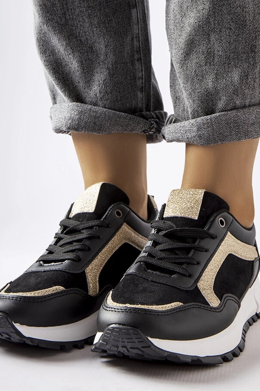 Juodi sportbačiai su blizgučiais Busso Juodi sportbačiai su blizgučiais Busso