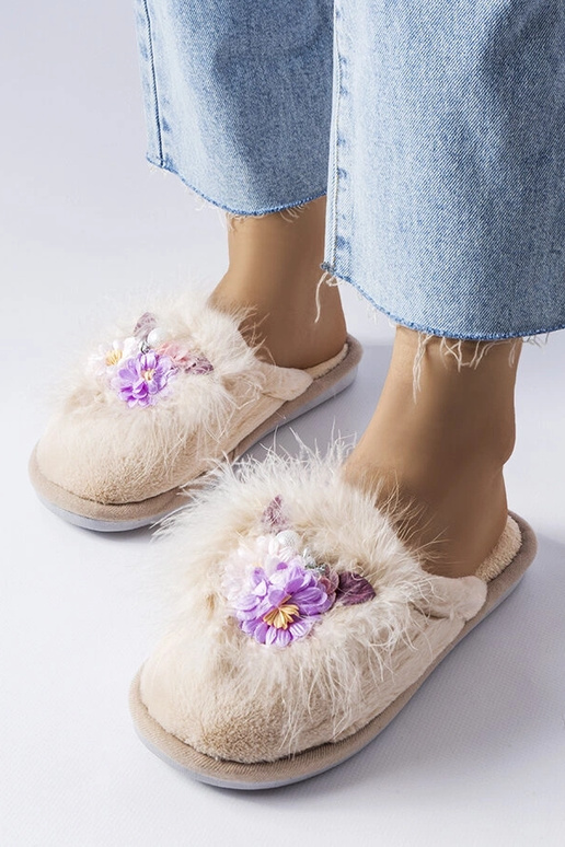 Smėlio spalvos moteriškos šlepetės Moly