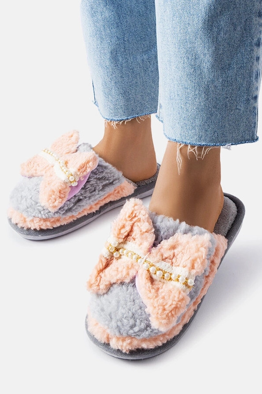 Pilkos ir rožinės spalvos šlepetės su...