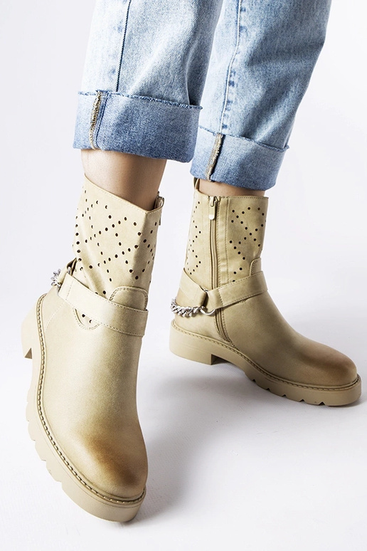 Žali ažūriniai batai su grandinėle...