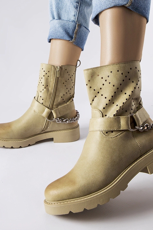 Žali ažūriniai batai su grandinėle...