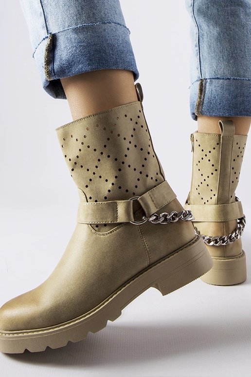 Žali ažūriniai batai su grandinėle...