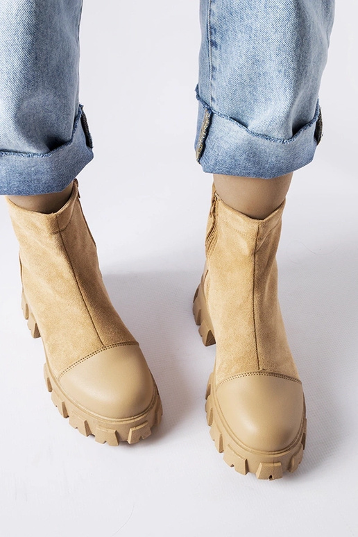 Smėlio spalvos dirbtinio zomšo...