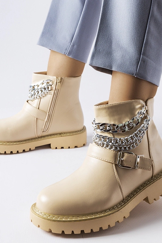 Smėlio spalvos kulkšnies batai su...