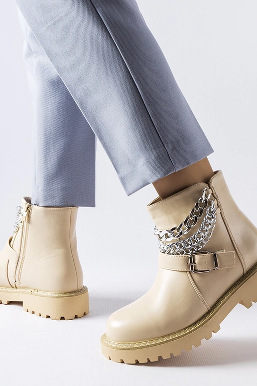 Smėlio spalvos kulkšnies batai su...