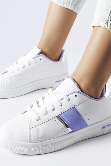 Marei balti sportiniai bateliai su violetiniu akcentu 2