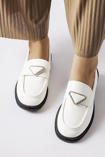 Balti mokasinai dekoruoti cirkoniais Marsilius 2
