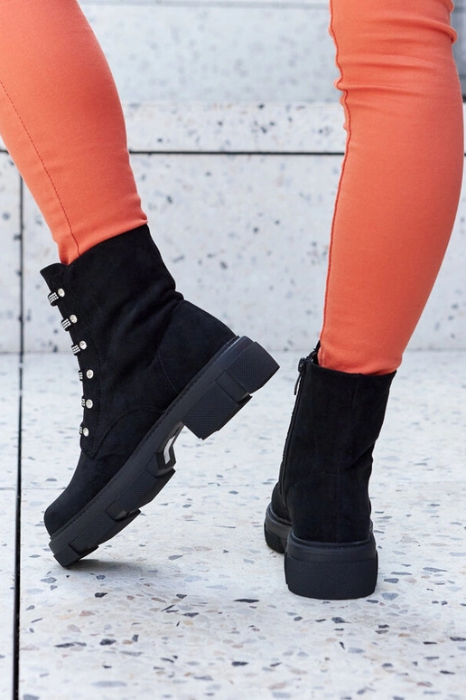 Juodi kulkšnies batai su cirkoniais,...