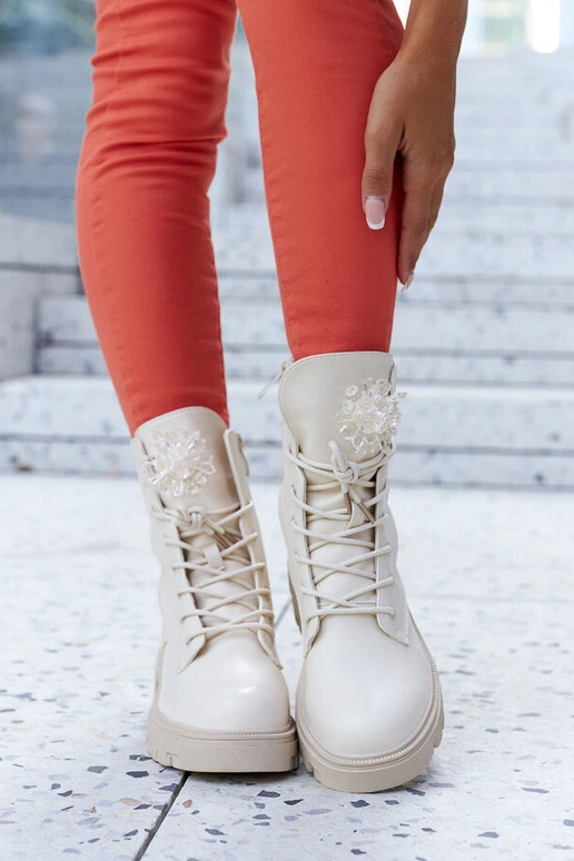 Smėlio spalvos kulkšnies batai su...