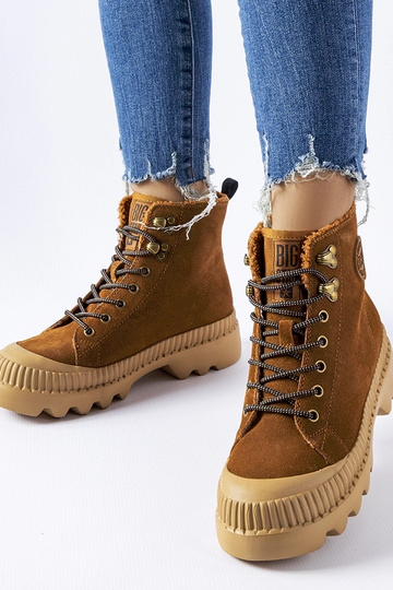 Ruda odinė rankinė BIG STAR...