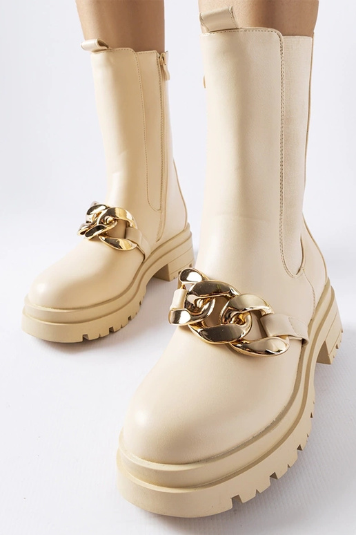 Smėlio spalvos kulkšnies batai su...