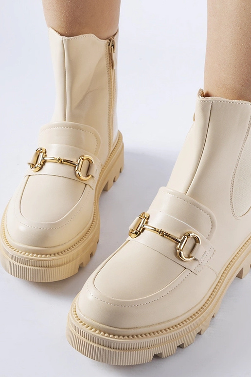 Smėlio spalvos kulkšnies batai su... Smėlio spalvos kulkšnies batai su...