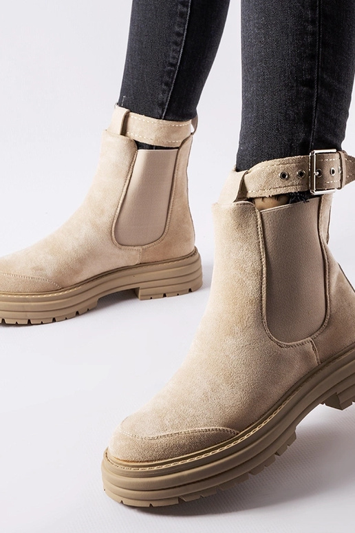 Smėlio spalvos kulkšnies batai su...