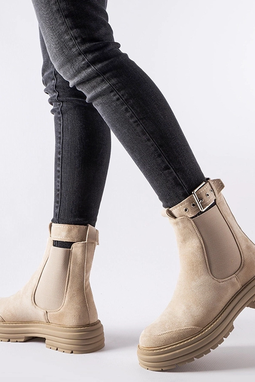 Smėlio spalvos kulkšnies batai su...