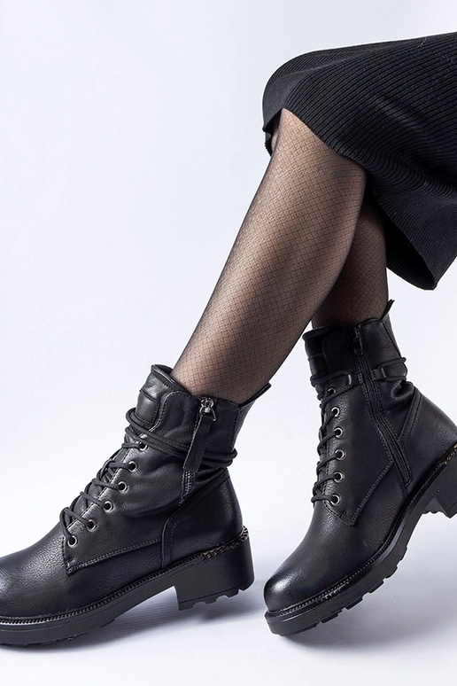 Juodi auliniai batai su dekoratyviniu...