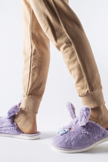 Violetinės šlepetės su ausytėmis ir lankeliu Bruna 2