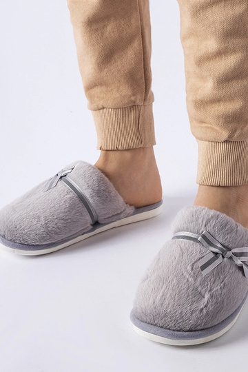 Pilkos šiltos šlepetės su...