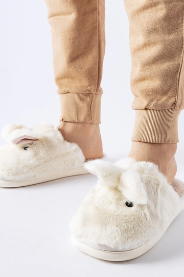 Baltos šiltos šlepetės su...