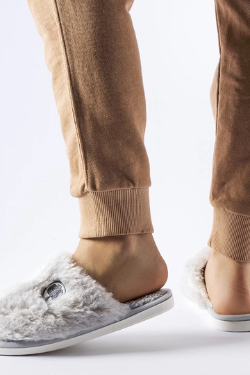 Pilkos šiltos šlepetės su... 2